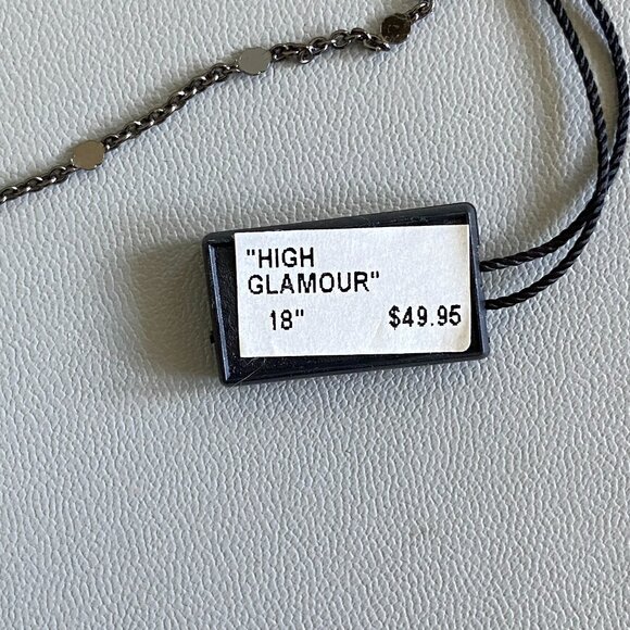 FAC Crystal Sparkly Stiletto Gunmetal pendant necklace - Picture 5 of 7